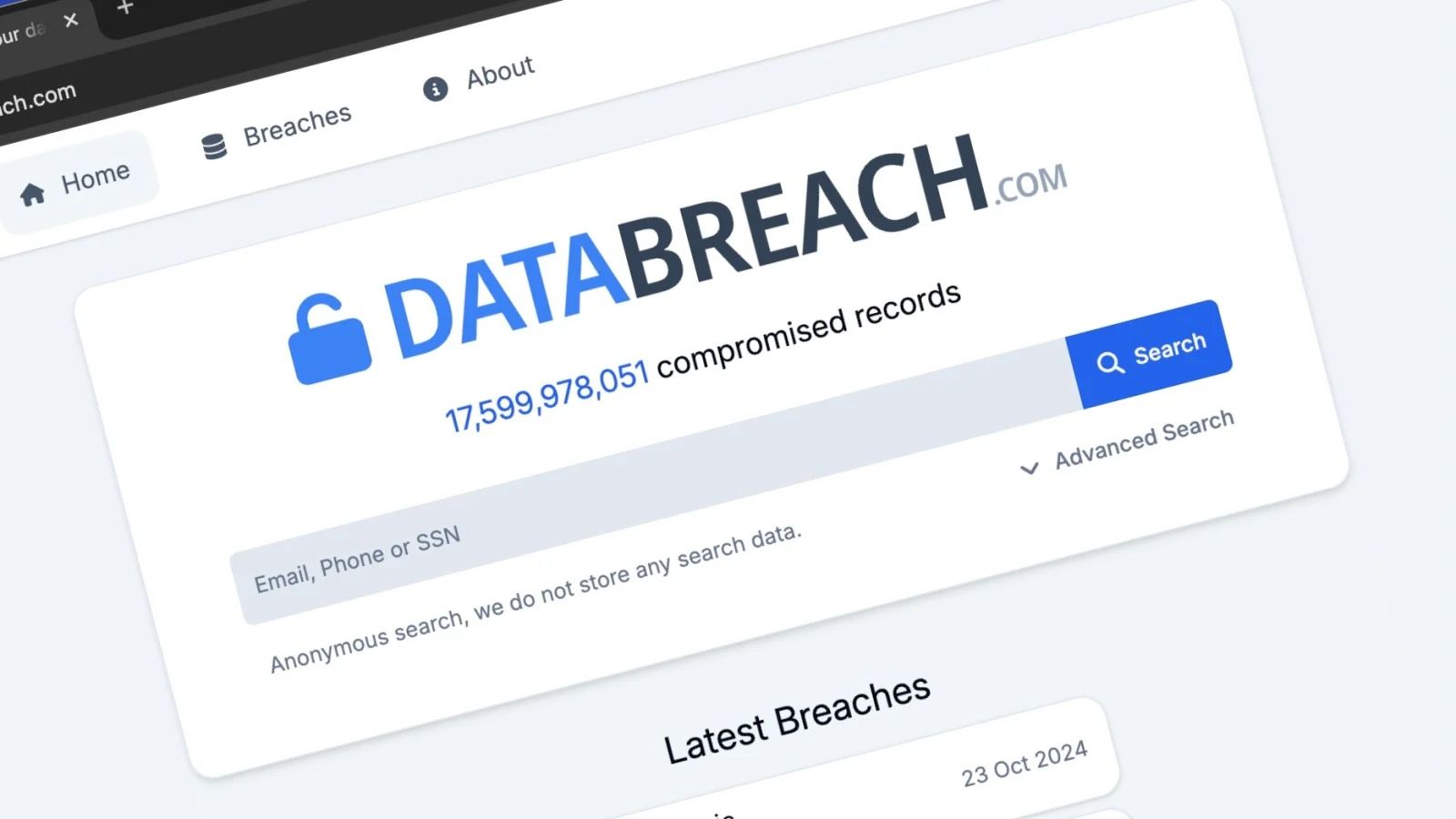 数据泄露搜索引擎 Databreach 上线，收录超 175 亿条记录